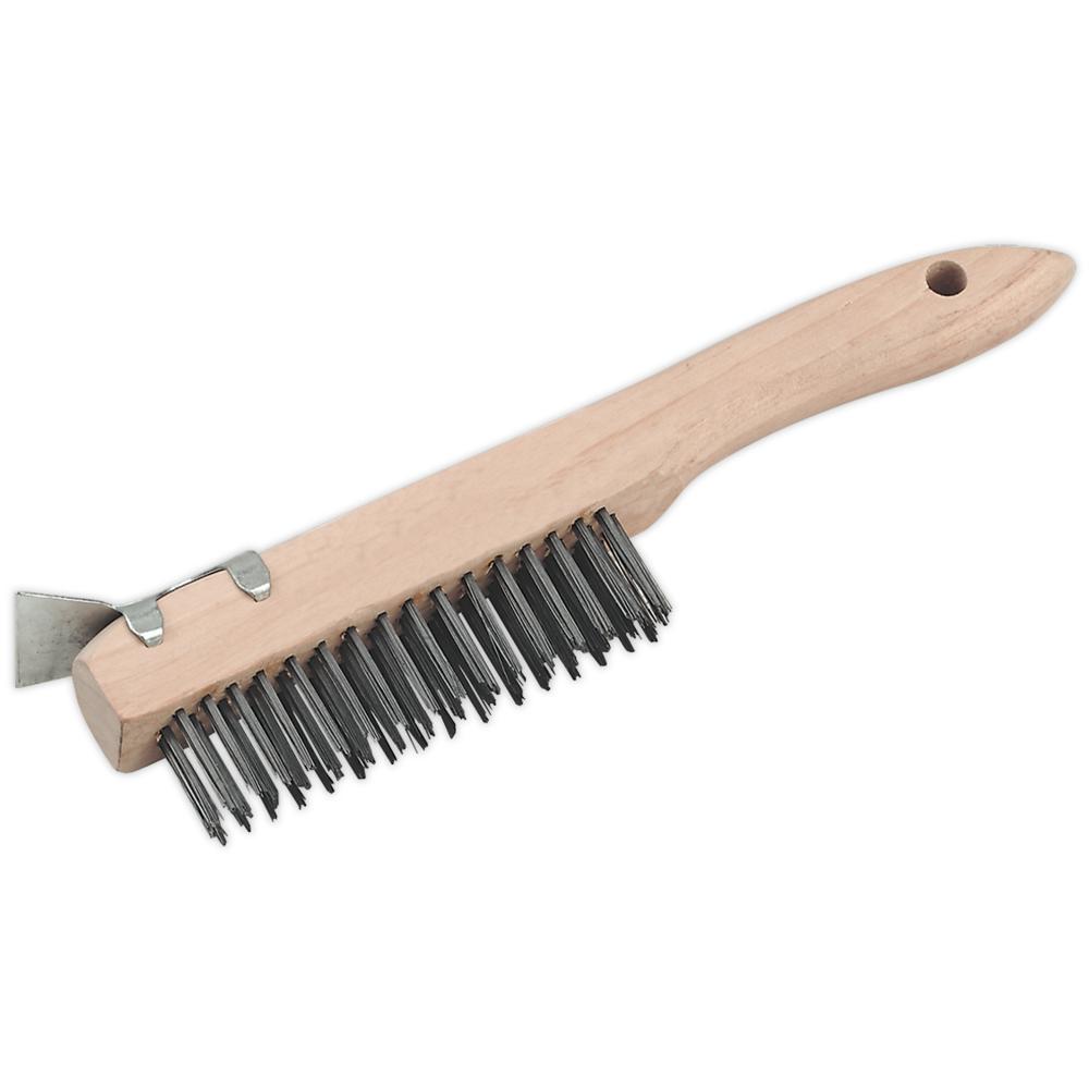 Sealey Wire Brush and Scraper 4 Rows