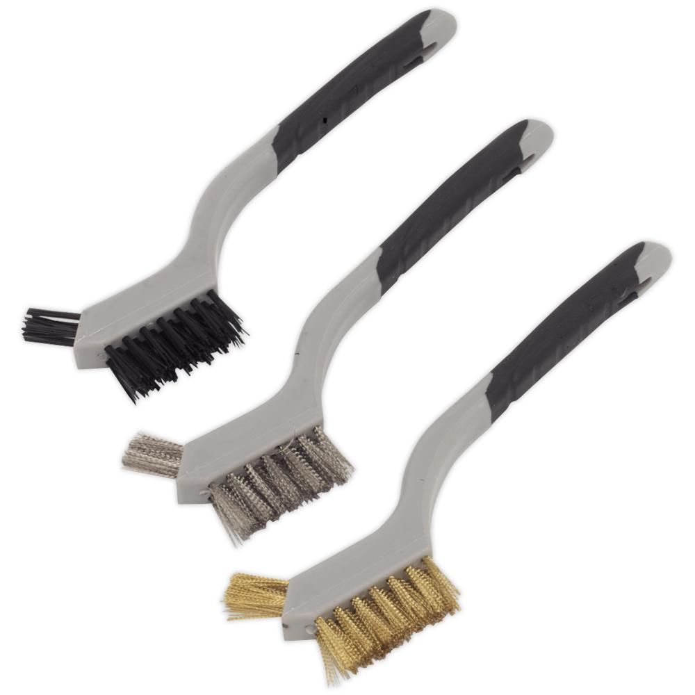 Sealey 3 Piece Mini Wire Hand Brush Set