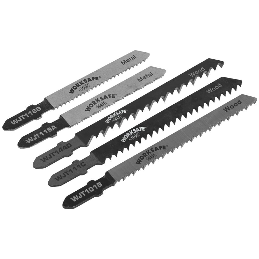 5 Piece T Shank Wood and Metal Cutting Jigsaw Blade Set