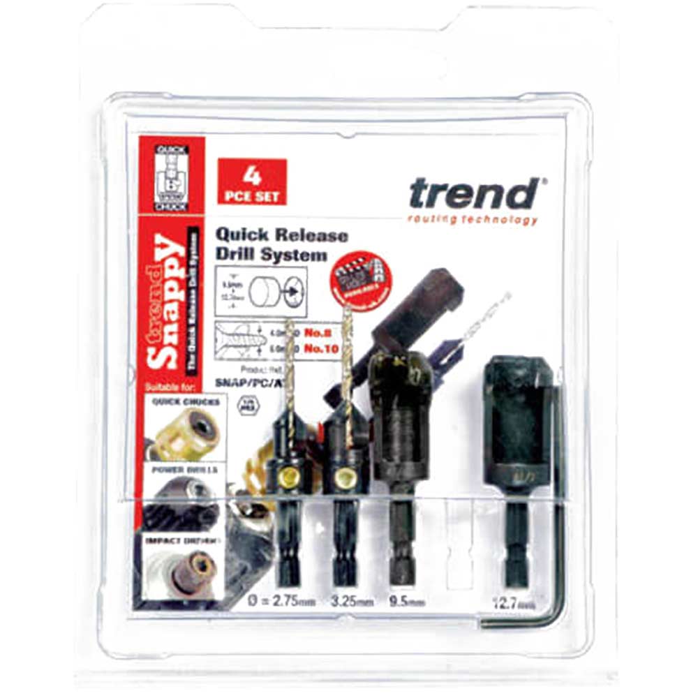 Trend Snappy 4 Piece Drill Countersink and Plug Cutter Set Countersinks