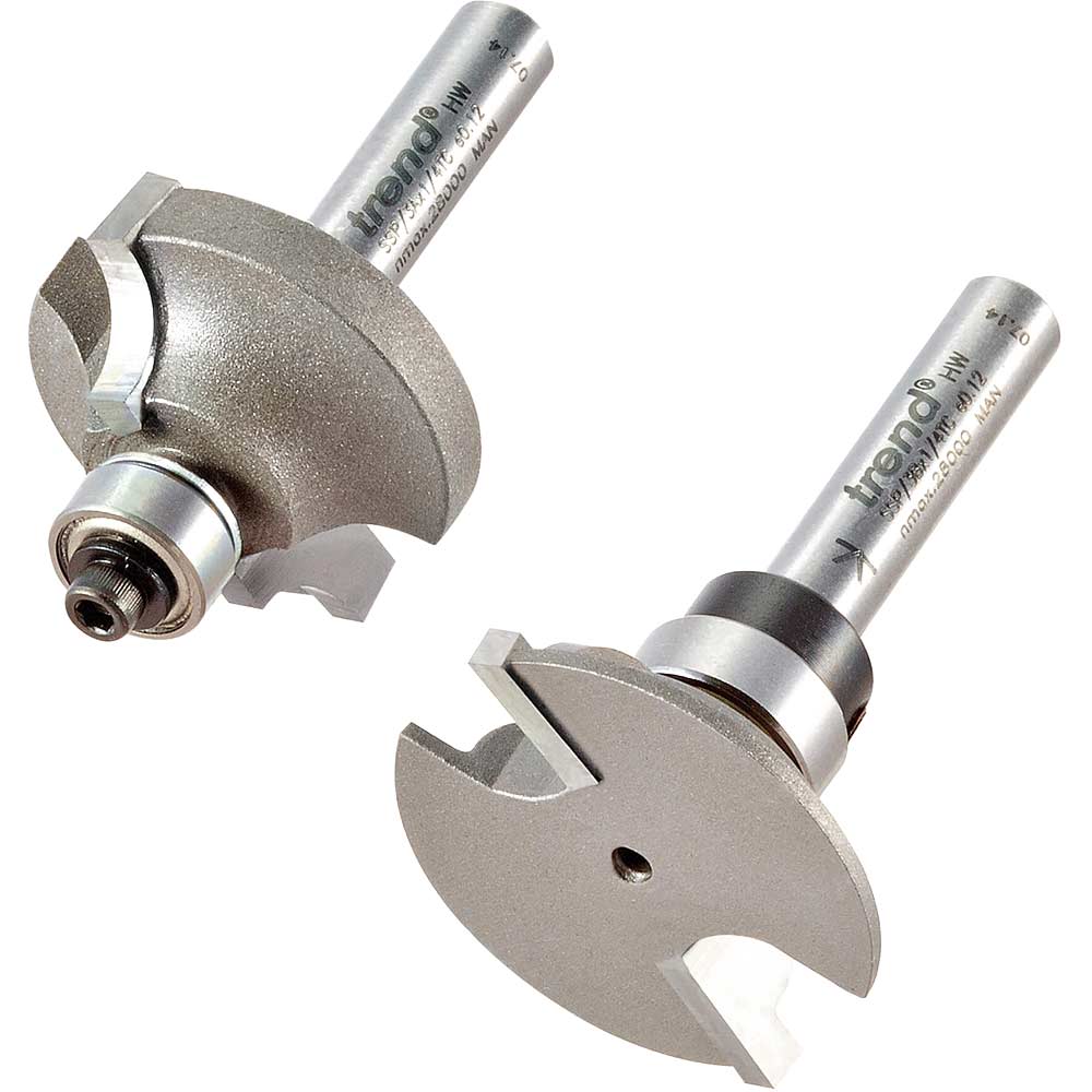 Image of Trend Shoulder Scribe and Profile Router Cutter Set 30.7mm 6mm 1/4"