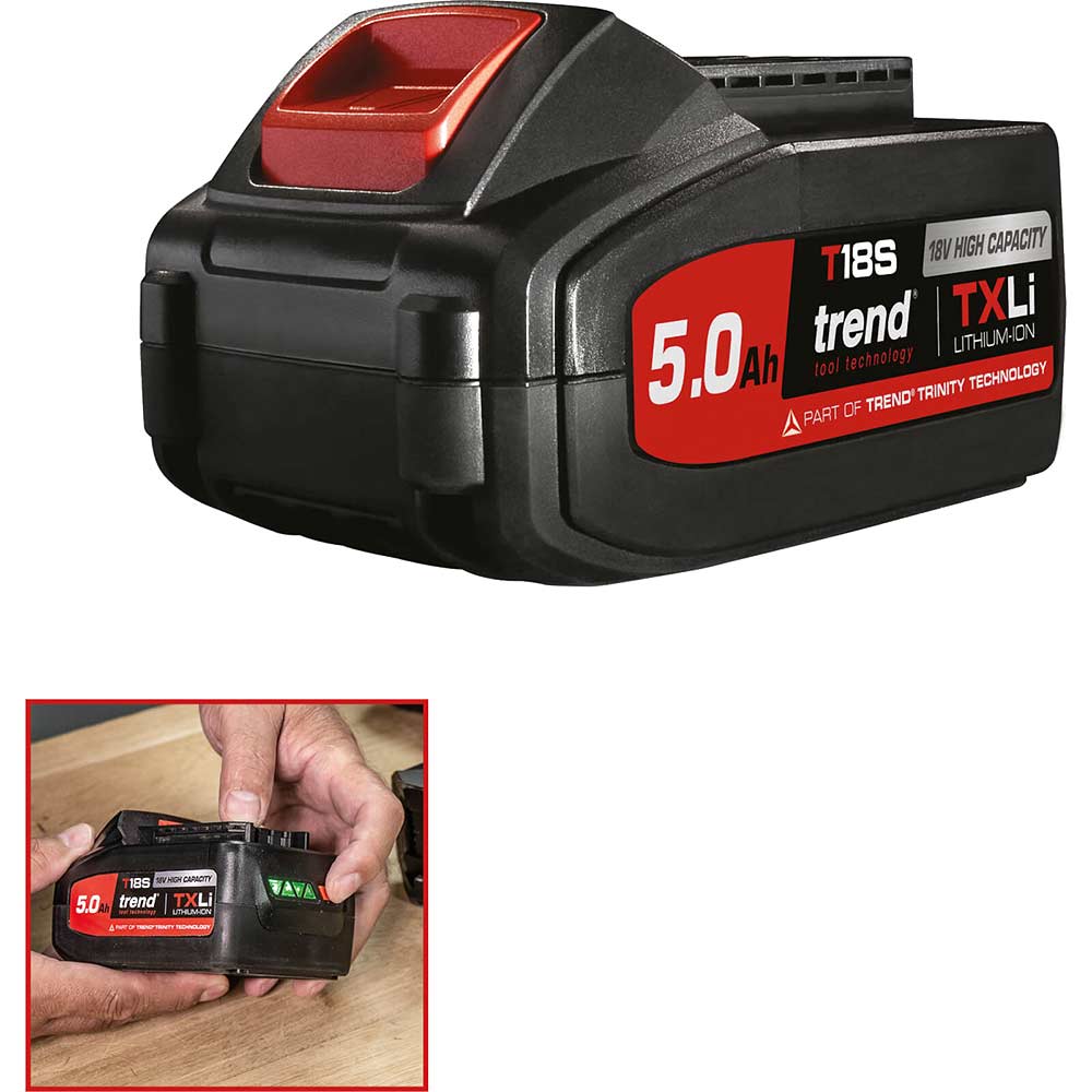 Image of Trend T18S/BA5A 18v Cordless TXLi Li-ion Battery 5ah 5ah