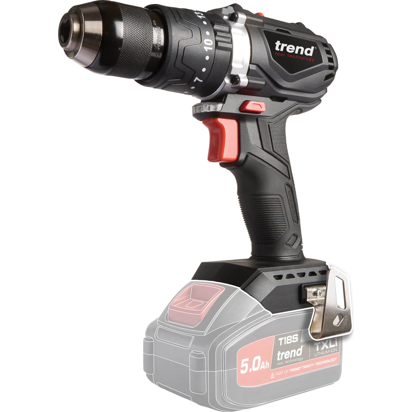 Image of Trend T18S/CDB 18v Cordless Brushless Combi Drill No Batteries No Charger No Case