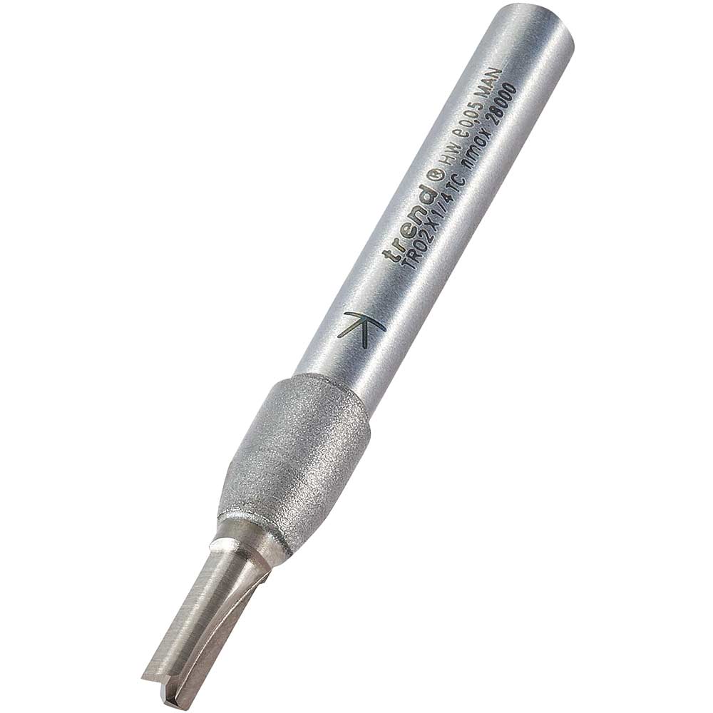Trend Two Flute PTFE Coated Non Stick Router Cutter 4mm 11mm 1/4