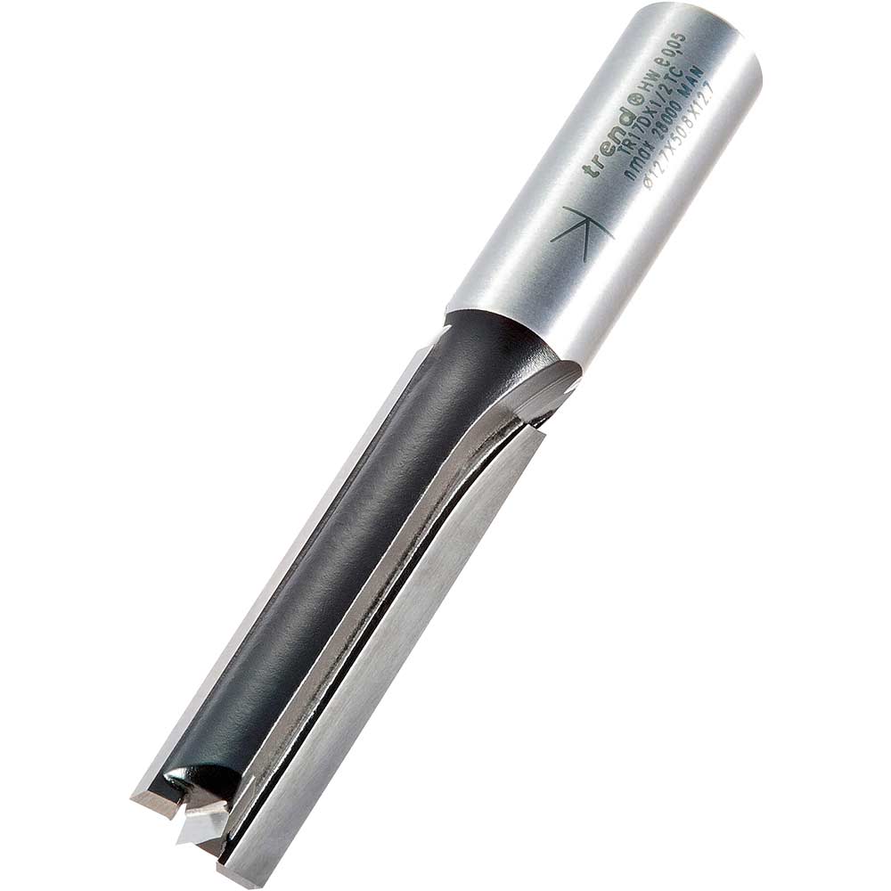 Trend TR17D Two Flute Router Cutter With Centre Cut 12.7mm 50mm 1/2