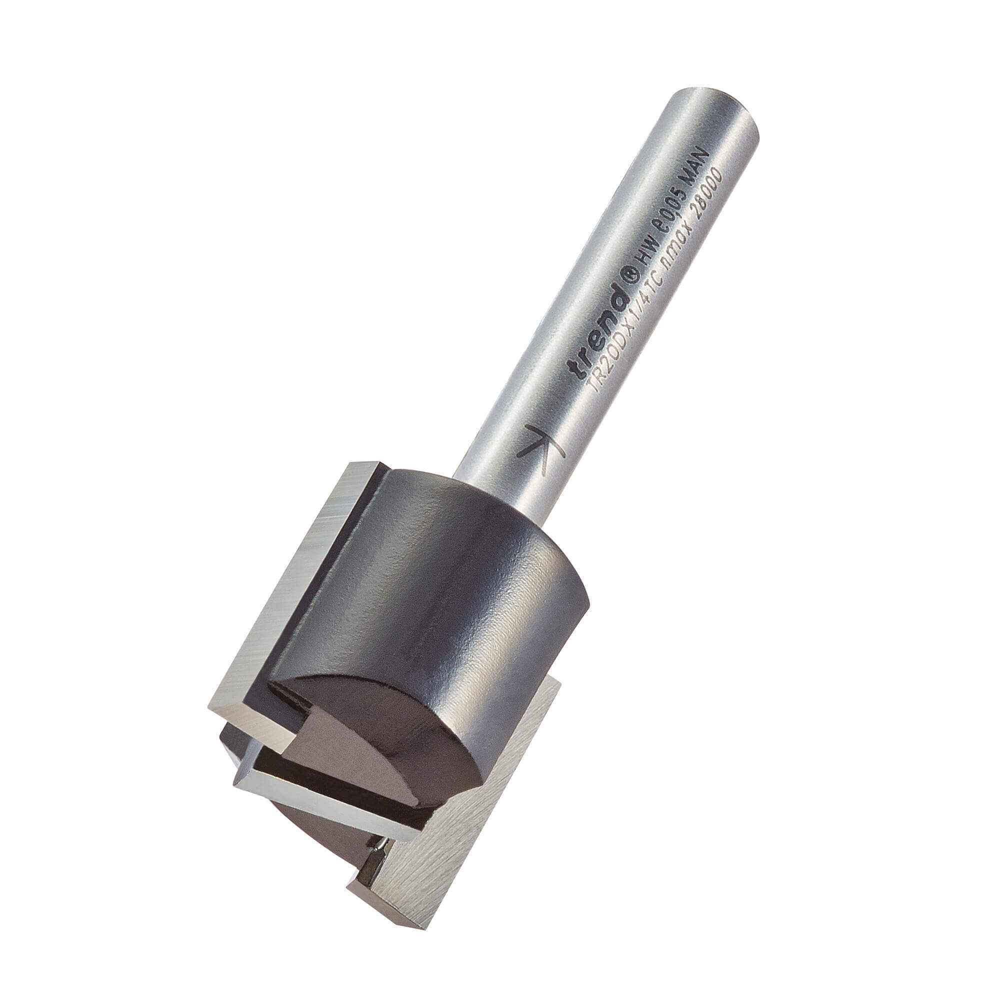 Image of Trend Two Flute PTFE Coated Non Stick Router Cutter 20mm 20mm 1/4"