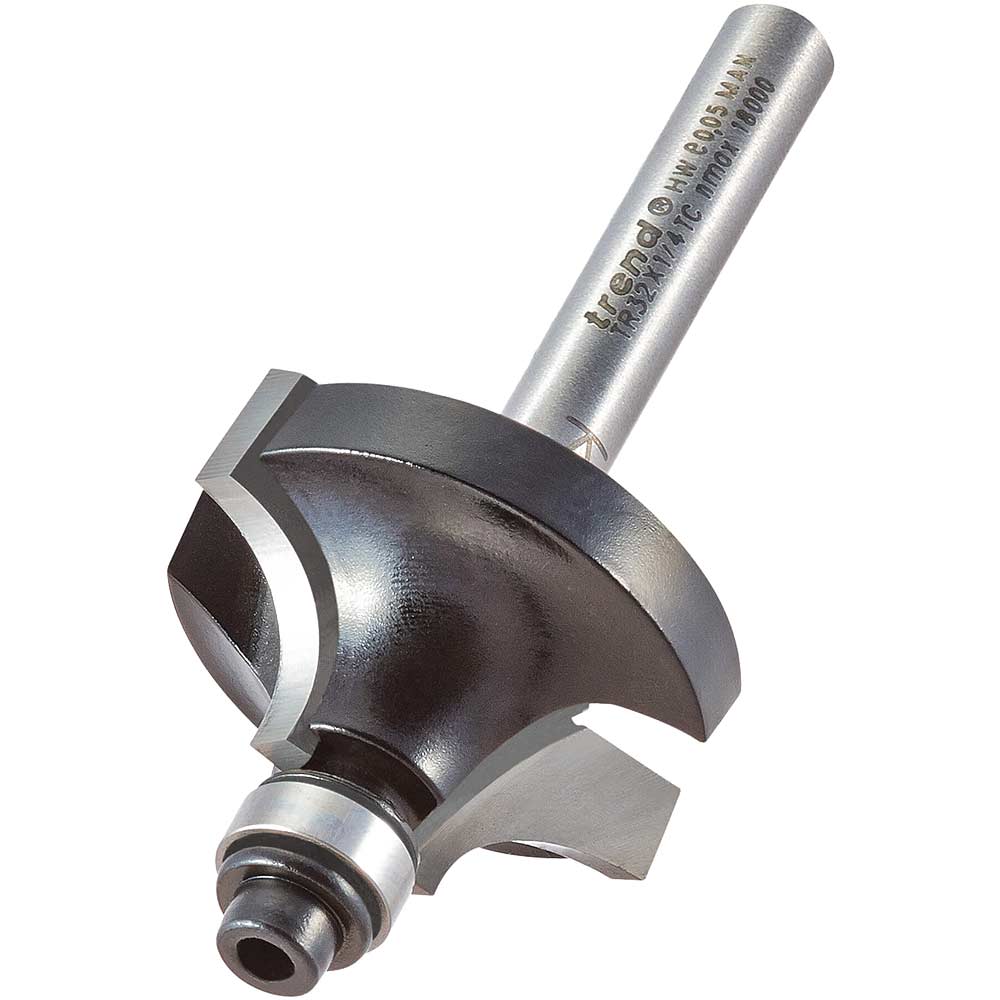 Image of Trend Bearing Guided Ovolo Round Over Router Cutter 31.7mm 9.5mm 1/4"