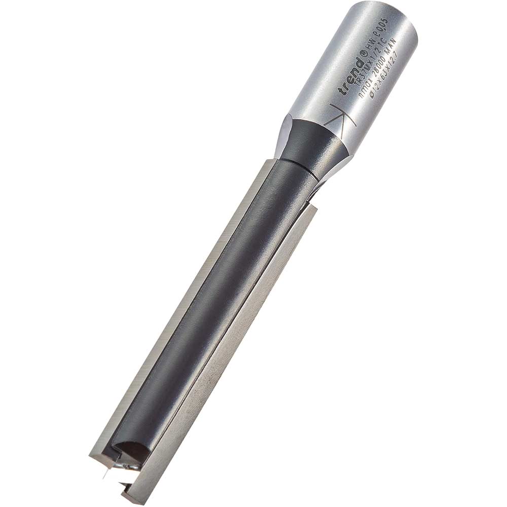 Trend Two Flute PTFE Coated Non Stick Router Cutter 12mm 63mm 1/2