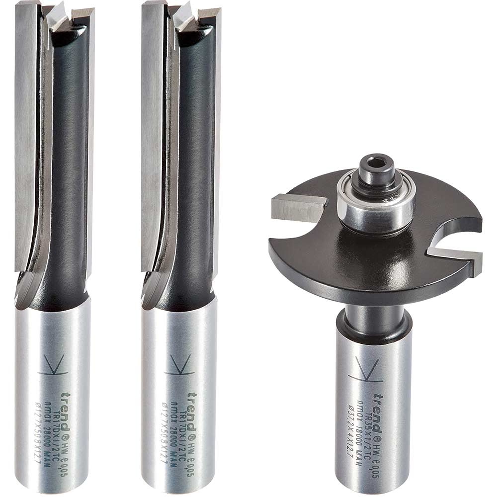 Trend 3 Piece Kitchen Fitters Router Cutter Set