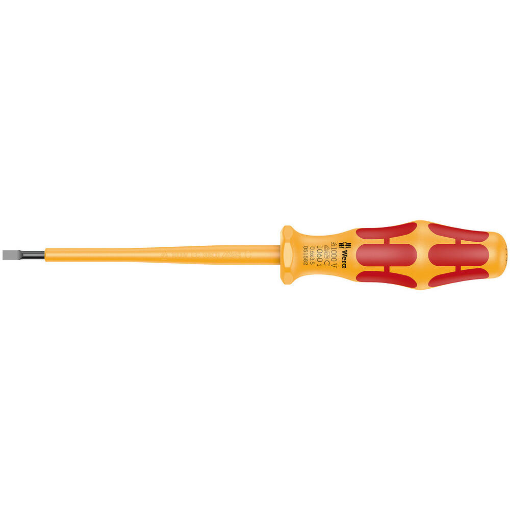 Wera 1060I Kraftform VDE Insulated Slotted Screwdriver 3.5mm 100mm