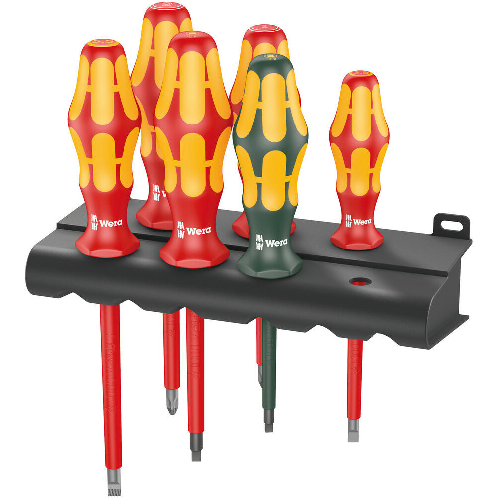 Wera 6 Piece Kraftform Plus 160i/168i Kraftform Plus Vde Insulated Screwdriver Set