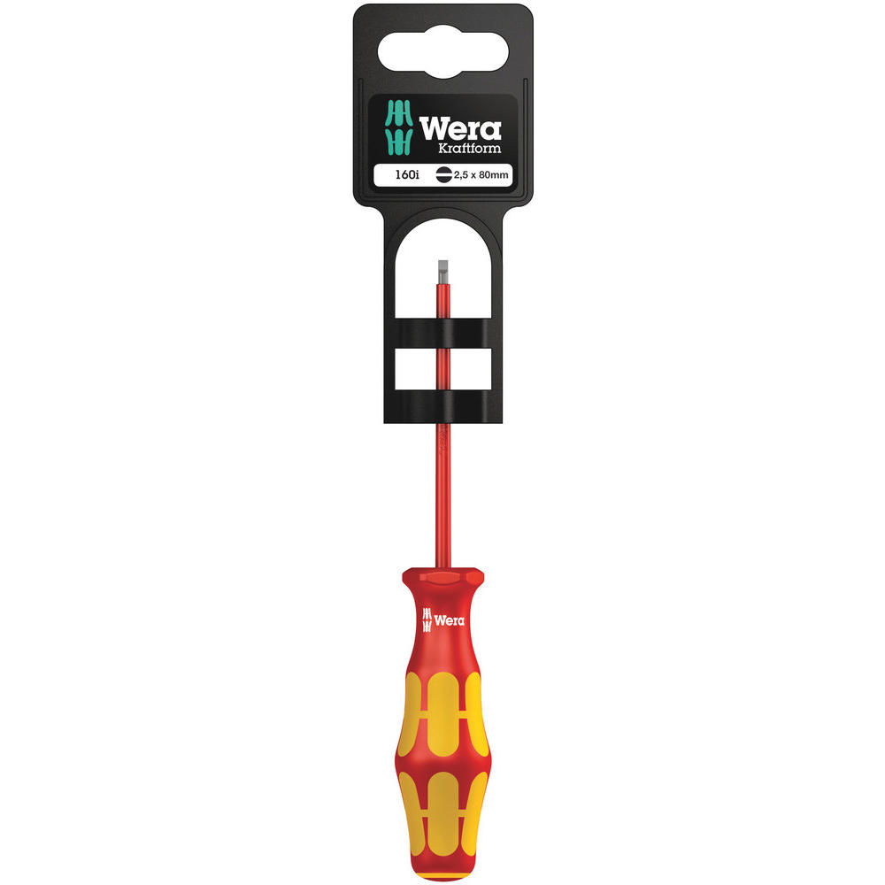 Wera 160 I Sb Vde Kraftform Plus Slotted Screwdriver 2.5mm 80mm