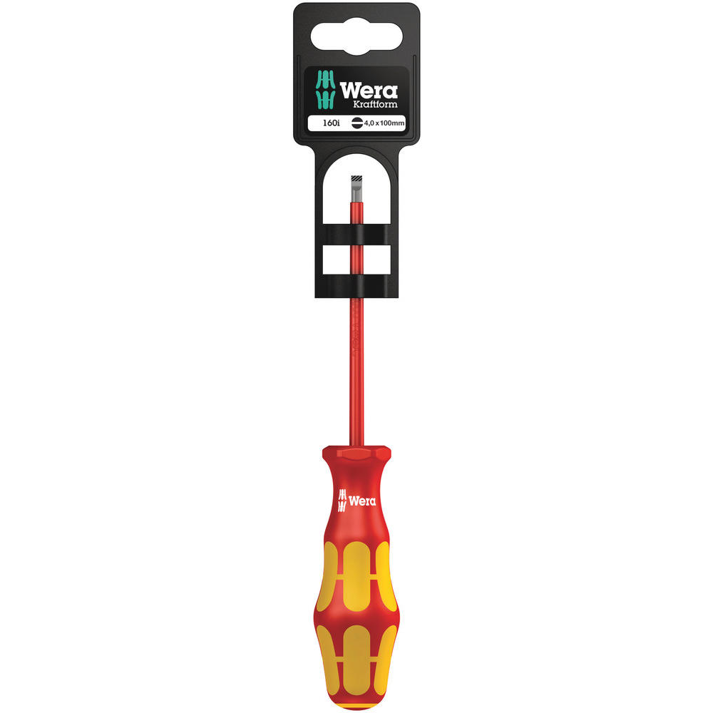 Wera 160 I Sb Vde Kraftform Plus Slotted Screwdriver 4mm 100mm