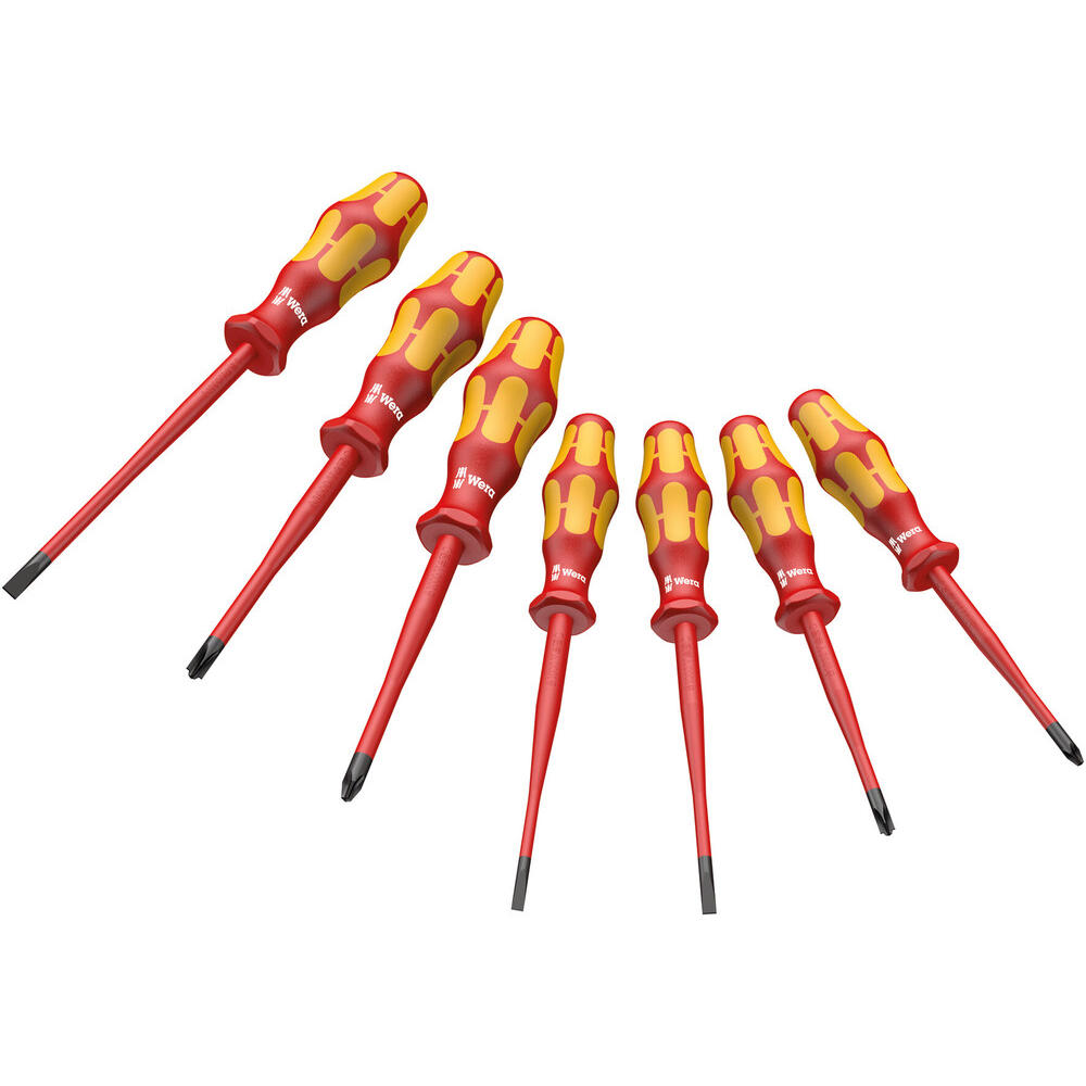 Wera 160iss 7 Piece Kraftform Plus Vde Slimline Screwdriver Set