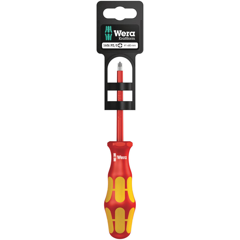 Wera 1165 I Pz/s Sb Vde Kraftform Plus Pozi/slotted Screwdriver Pz1 / Slotted 80mm