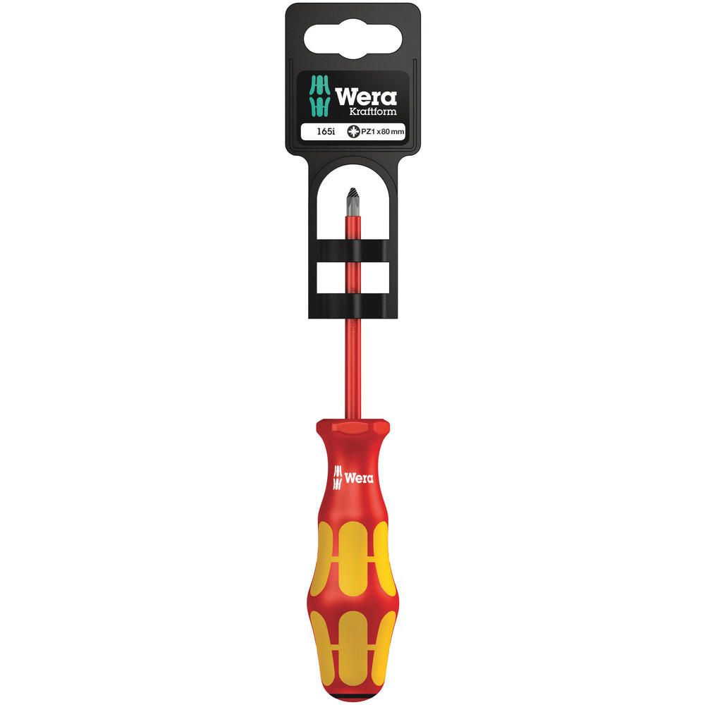 Wera Kraftform Plus 165 I SB VDE Insulated Pozi Screwdriver PZ1 80mm