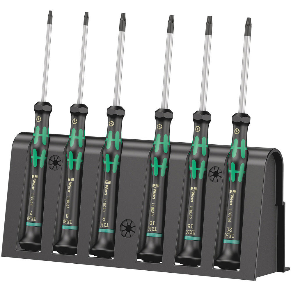 Wera 6 Piece 2067/6 Kraftform Micro Security Torx Screwdriver Set