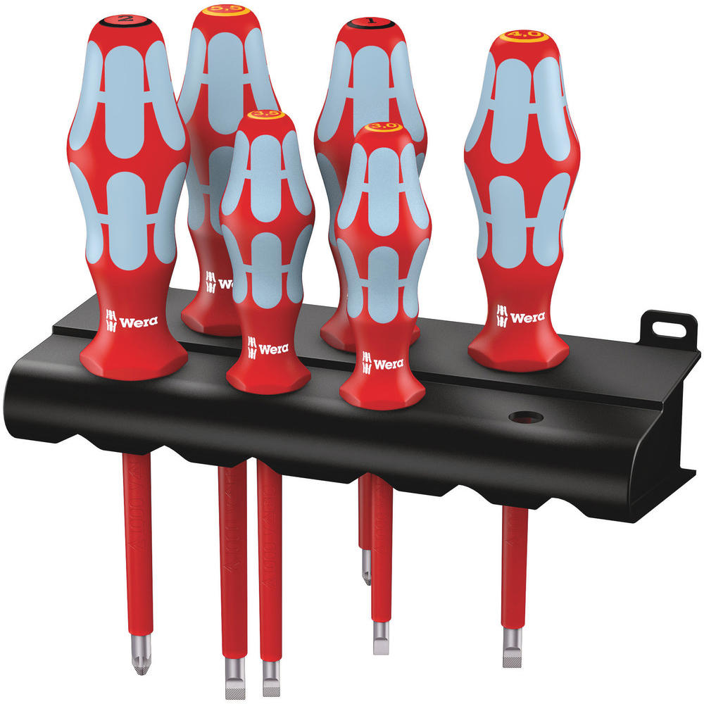 Wera 3165i 6 Piece Kraftform Plus Vde Stainless Steel Screwdriver Set