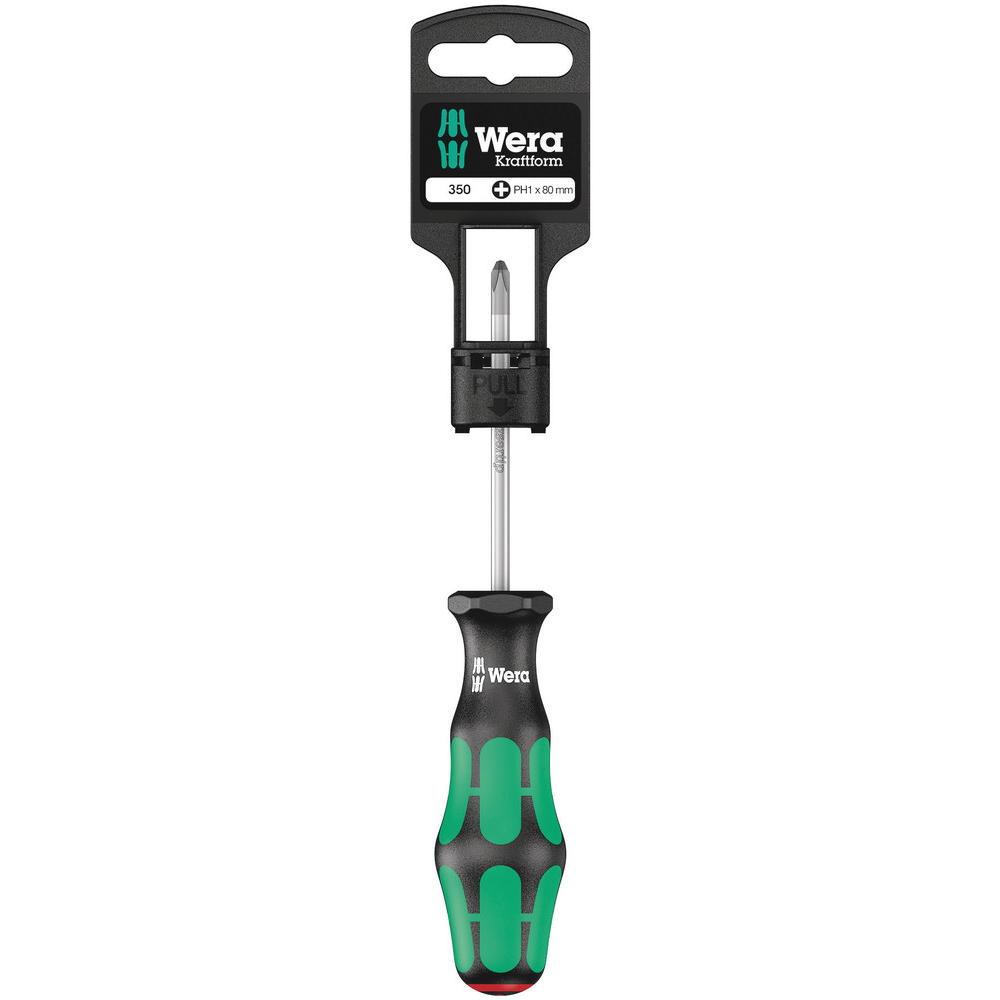 Wera 350 PH SB Kraftform Plus Phillips Screwdriver PH1 80mm