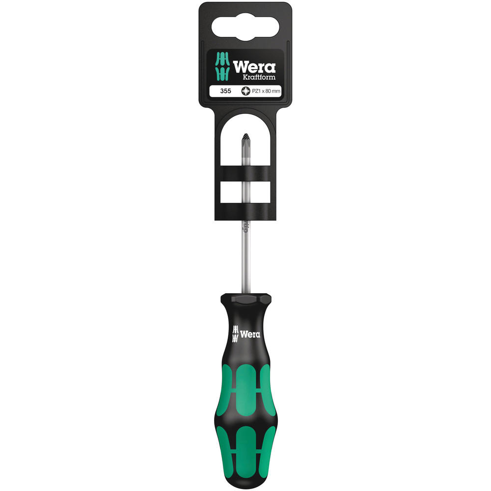 Wera 355 PZ SB Kraftform Plus Pozi Screwdriver PZ1 80mm