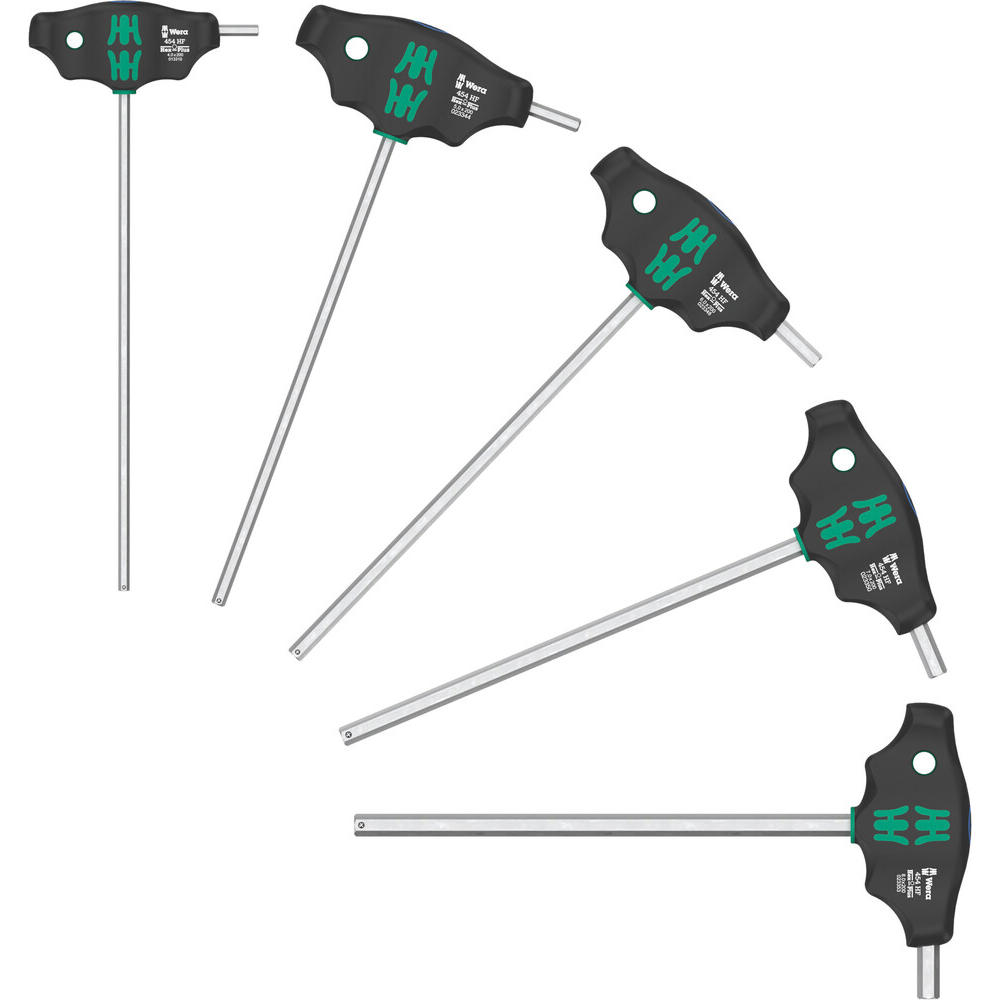 Wera 454/5 HF SHK 5 Piece T Handle Hex Plus Key Set