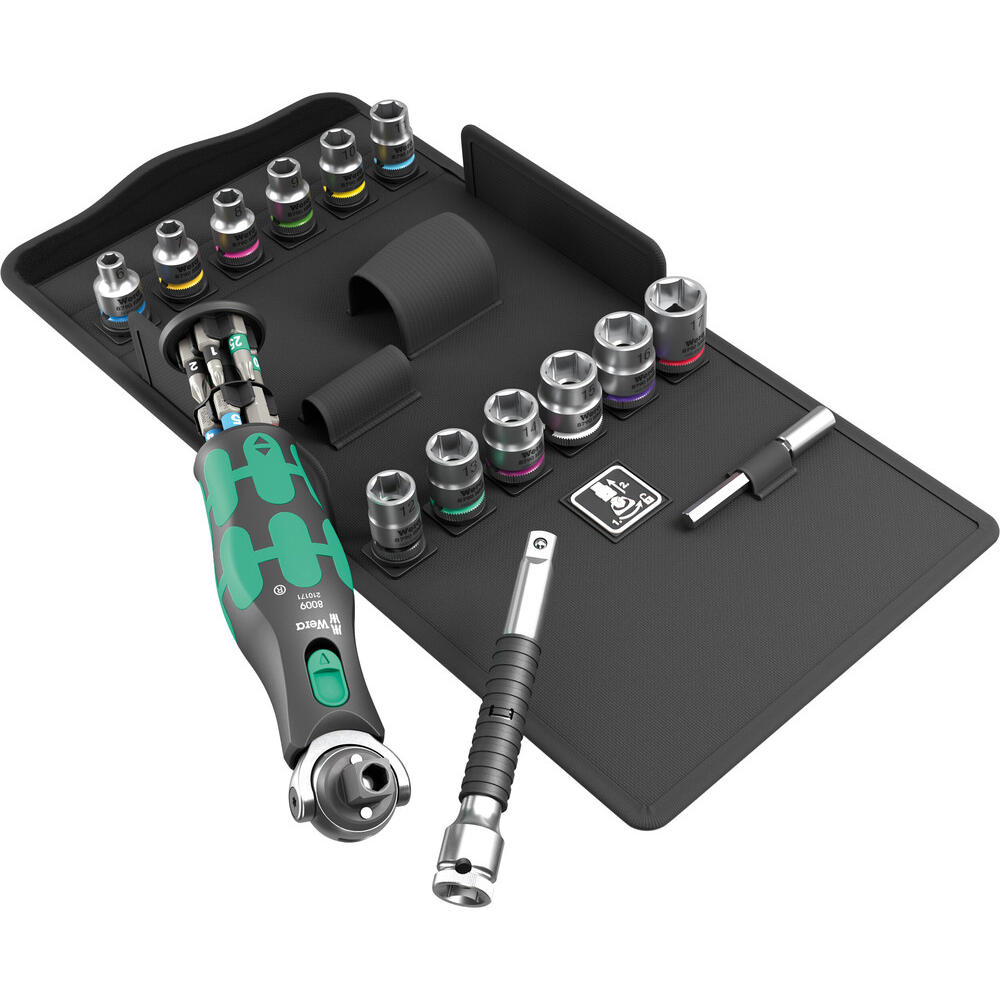 Image of Wera 8009 Zyklop Pocket Set 3 Socket Set Combination