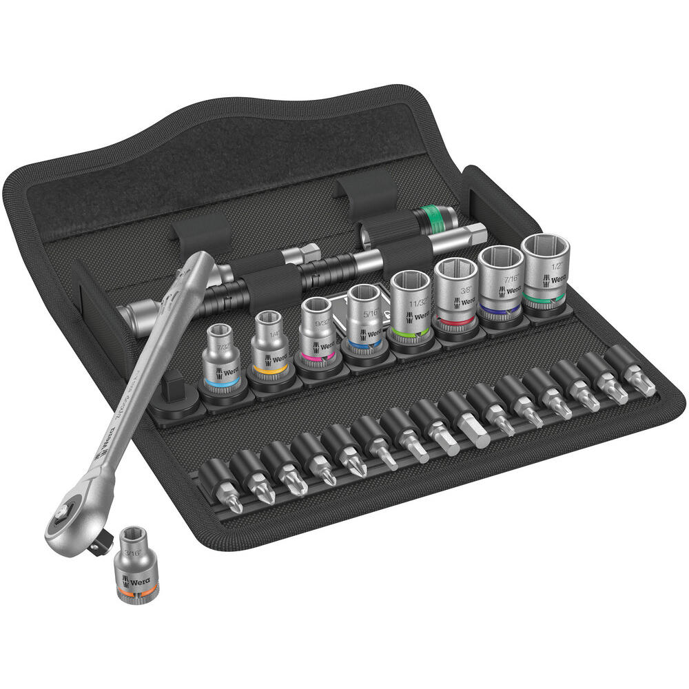 Wera 8100 SA10 Zyklop 28 Piece 1/4" Drive Socket Set and Bit Set 1/4