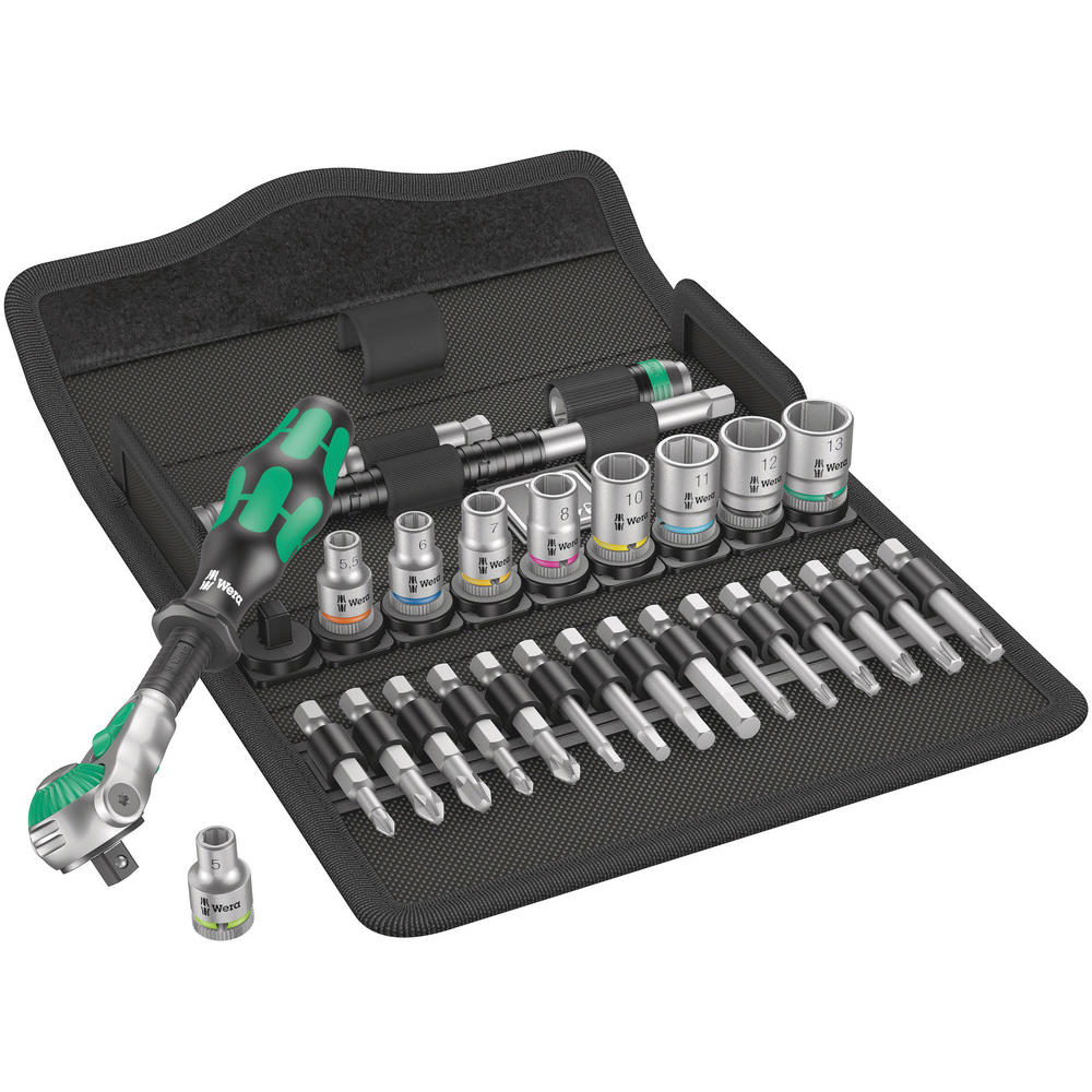 Wera 8100 Zyklop 28 Piece 1/4" Drive Socket and Bit Set 1/4"