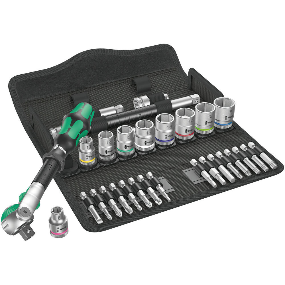 Wera 8100 SB6 Zyklop 29 Piece 3/8" Drive Socket and Bit Set 3/8"