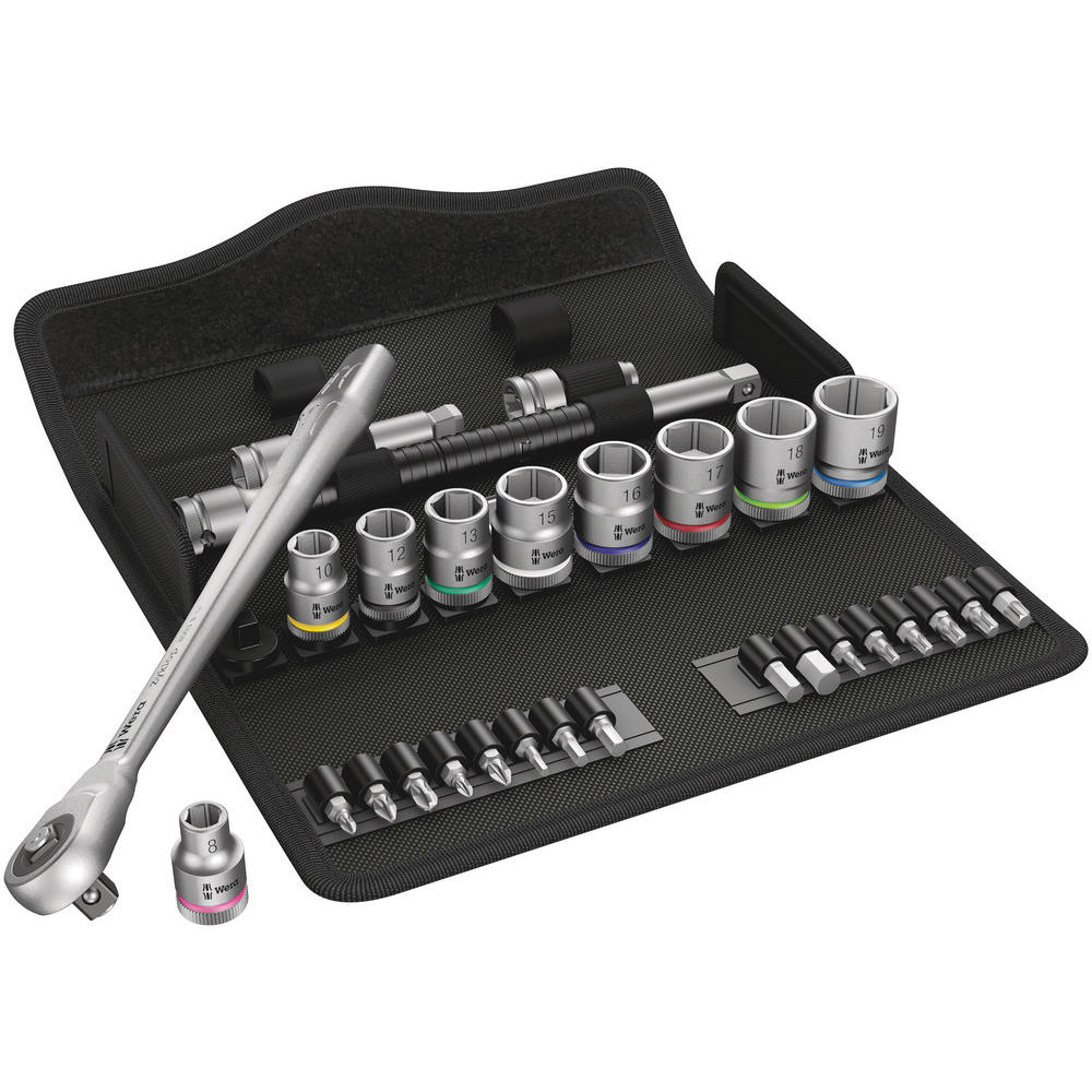 Wera 8100 SB7 Zyklop 29 Piece 3/8" Drive Socket and Bit Set 3/8