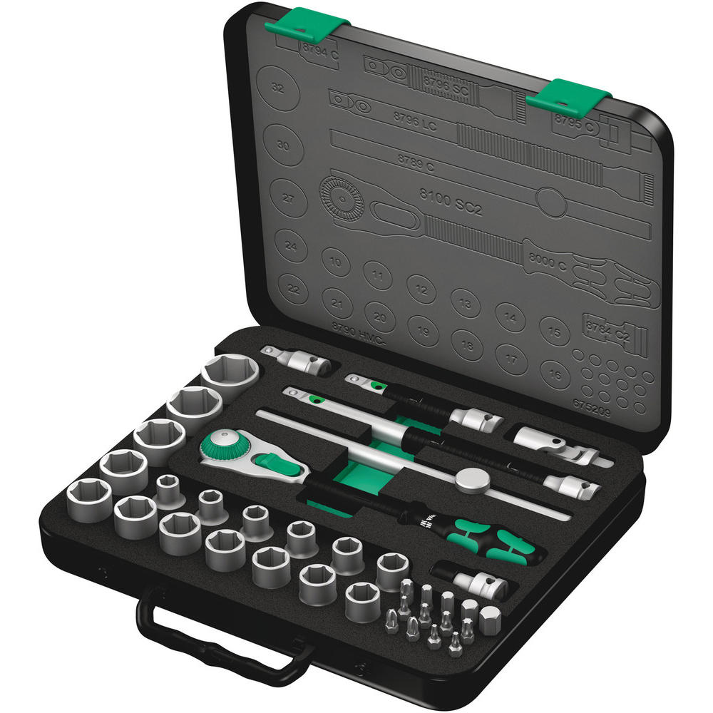 Wera 8100 SC2 Zyklop 37 Piece 1/2" Drive Socket Set 1/2