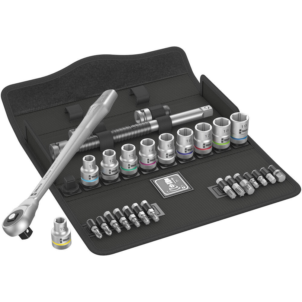 Wera 8100 SC7 Zyklop 28 Piece 1/2" Drive Socket and Bit Set 1/2