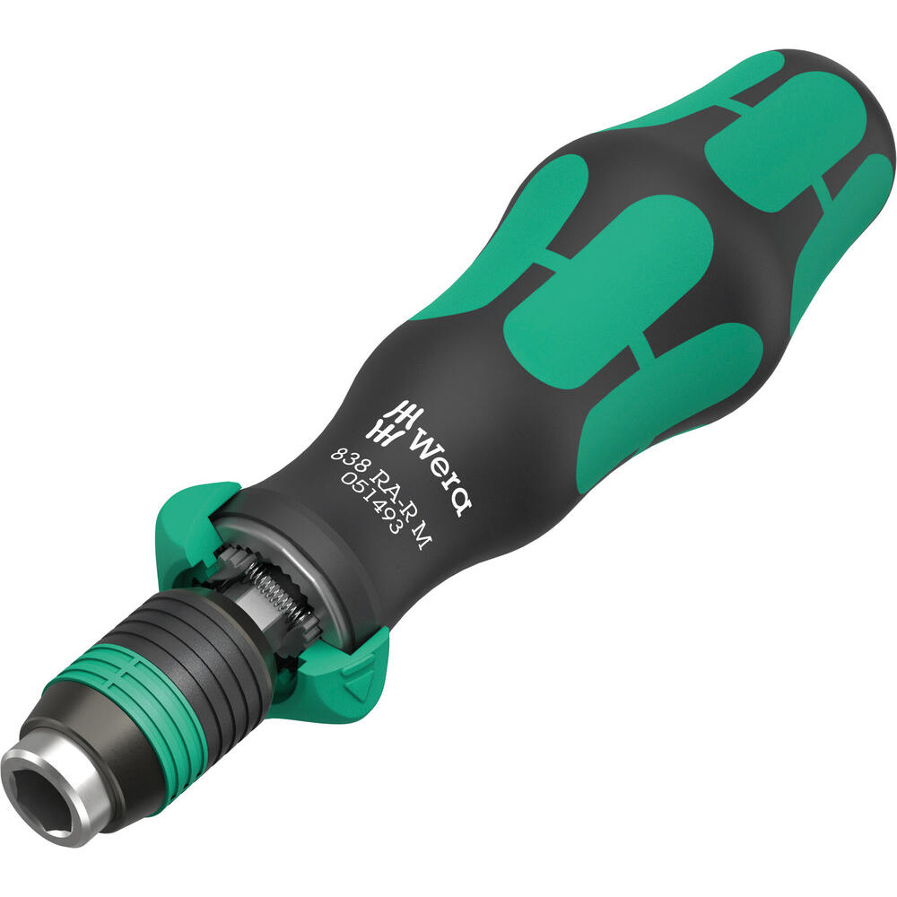 Wera 838 Ra-r M Ratchet Screwdriver With Rapidaptor Locking Bit Holder