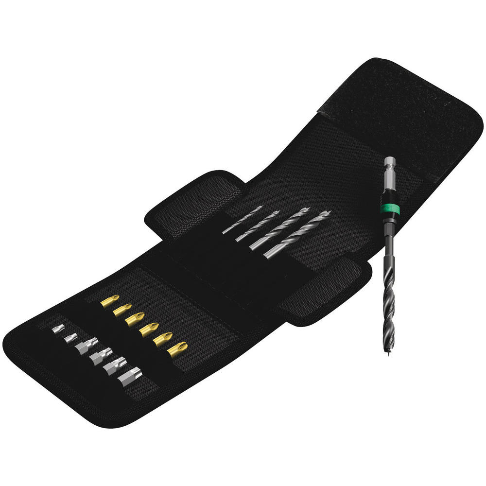 Wera 18 Piece 1/4" Hex Shank Wood Drill And Screwdriver Bit Set