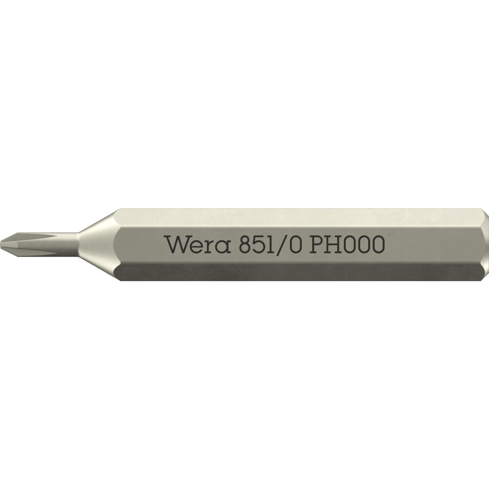 Wera 851/0 Ph 4mm Hex Drive Micro Phillips Screwdriver Bit Ph000 30mm Pack Of 1