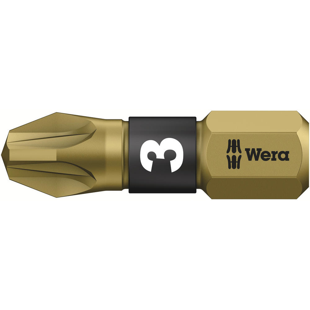 Wera 855/1 PZ BTH BiTorsion Extra Hard Pozi Screwdriver Bits PZ3 25mm Pack of 1