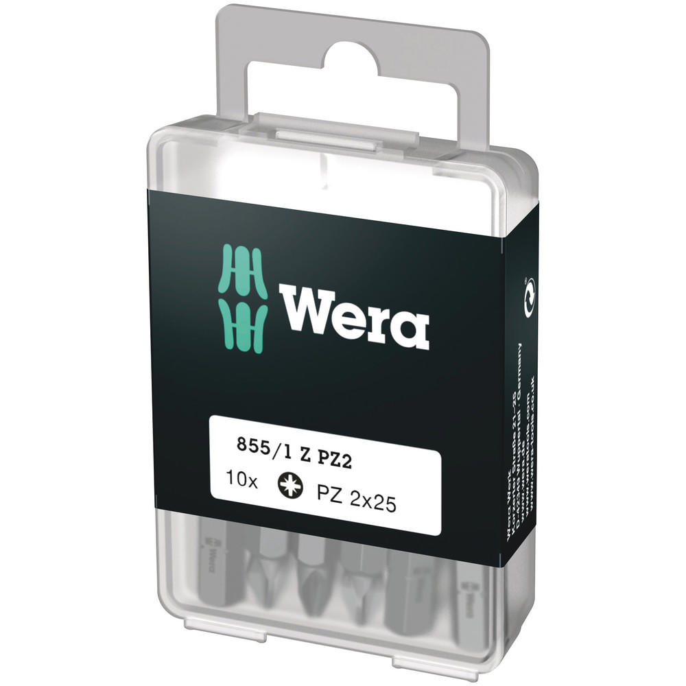Wera 855/1Z Pz Sb Extra Tough Pozi Screwdriver Bits Pz2 25Mm Pack Of 10