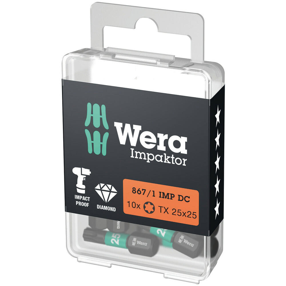 Wera 867/1 Impaktor Torx Screwdriver Bits T15 25mm Pack Of 10