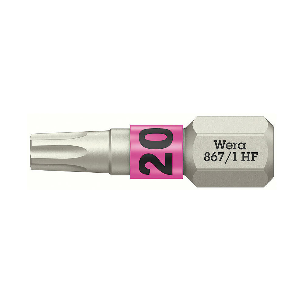 Image of Wera 867/1 HF Torx Screwdriver Bits T20 25mm Pack of 1