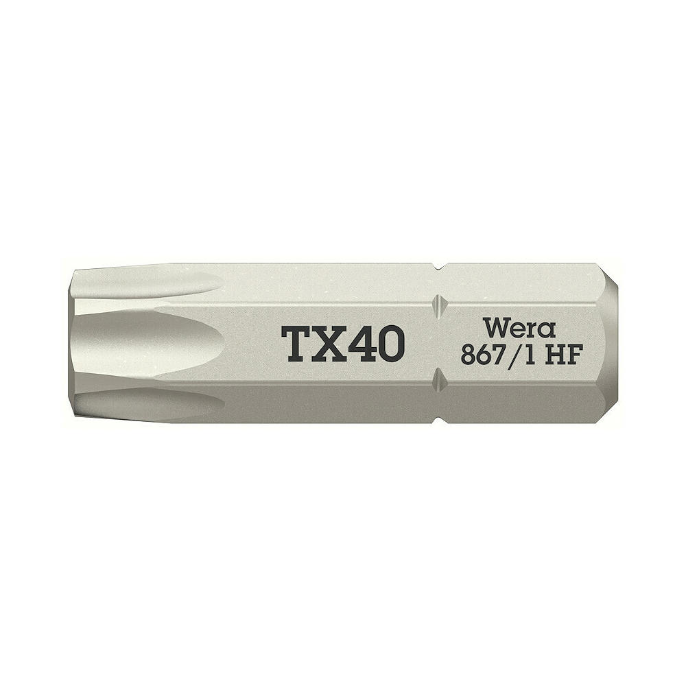 Image of Wera 867/1 HF Torx Screwdriver Bits T40 25mm Pack of 1