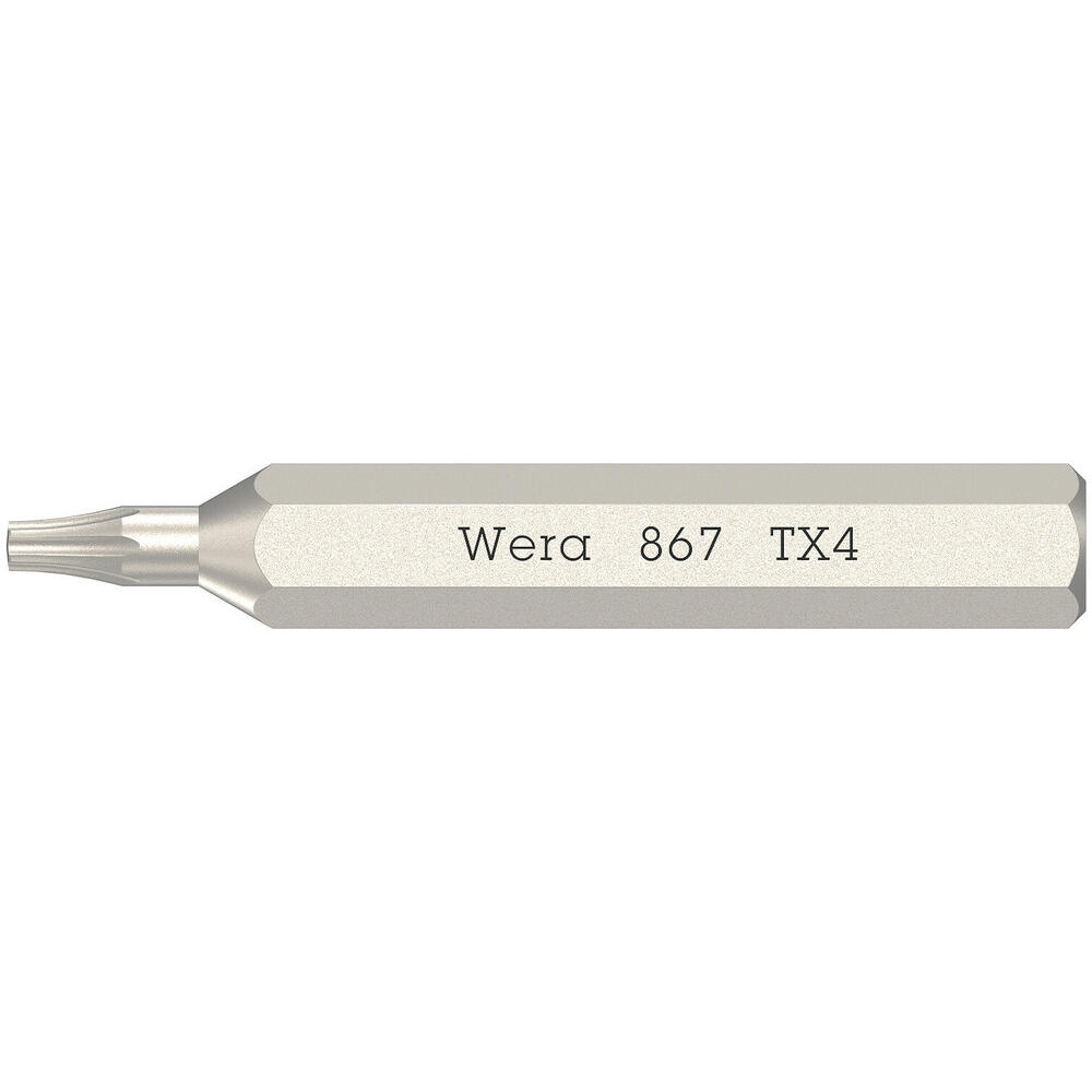 Wera 867/0 4mm Hex Drive Micro Torx Screwdriver Bits T4 30mm Pack Of 1