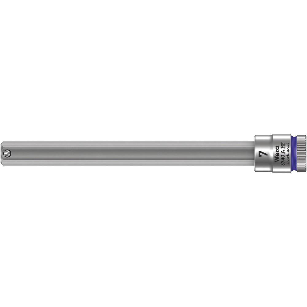 Wera 8740 A HF Zyklop 1/4" Drive Long Hexagon Socket Bit Metric 1/4" 7mm