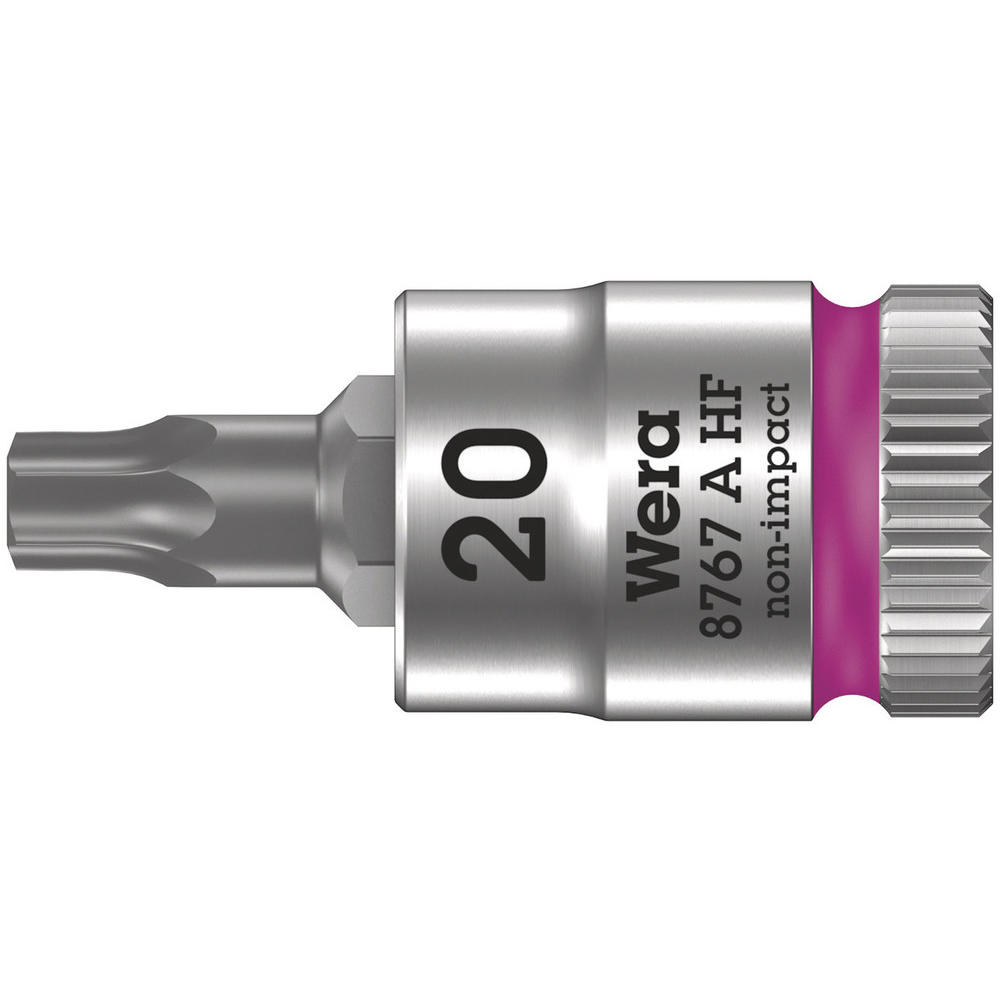 Wera 8767 A HF Zyklop 1/4" Drive Torx Socket Bit 1/4" T20