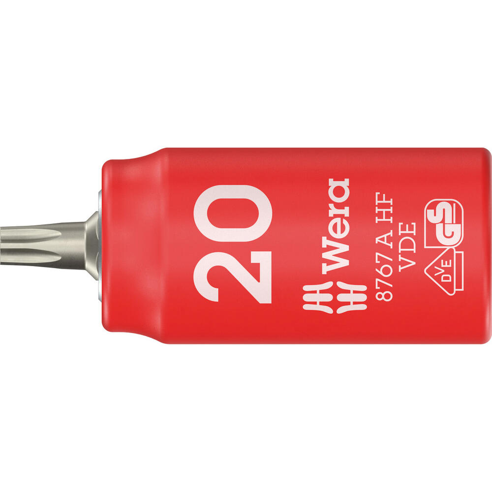 Wera 8767 A HF Zyklop VDE Insulated 1/4" Drive Torx Bit Socket 1/4" T20