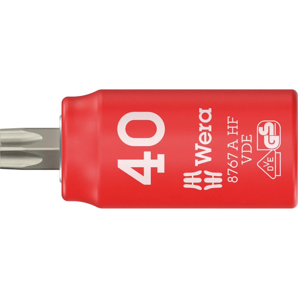 Wera 8767 A HF Zyklop VDE Insulated 1/4" Drive Torx Bit Socket 1/4" T40