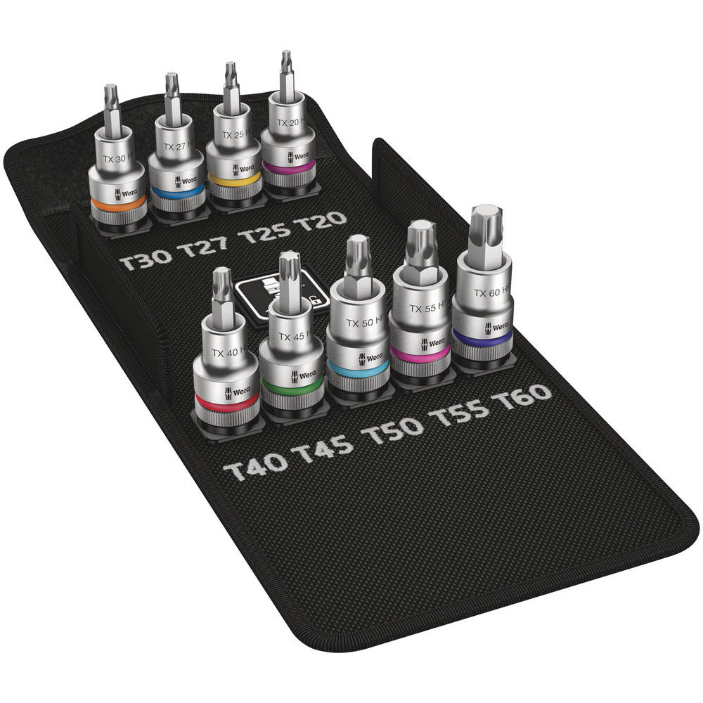 Wera 8767C HF Zyklop 9 Piece 1/2" Drive Torx Bit Socket Set 1/2