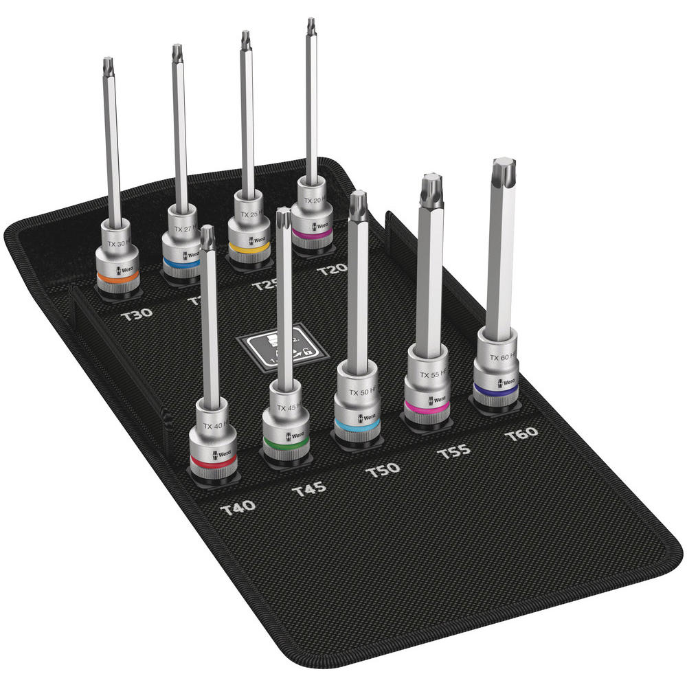 Wera 9 Piece 8767C 1/2 Drive Torx HF Zyklop Socket Set 1/2