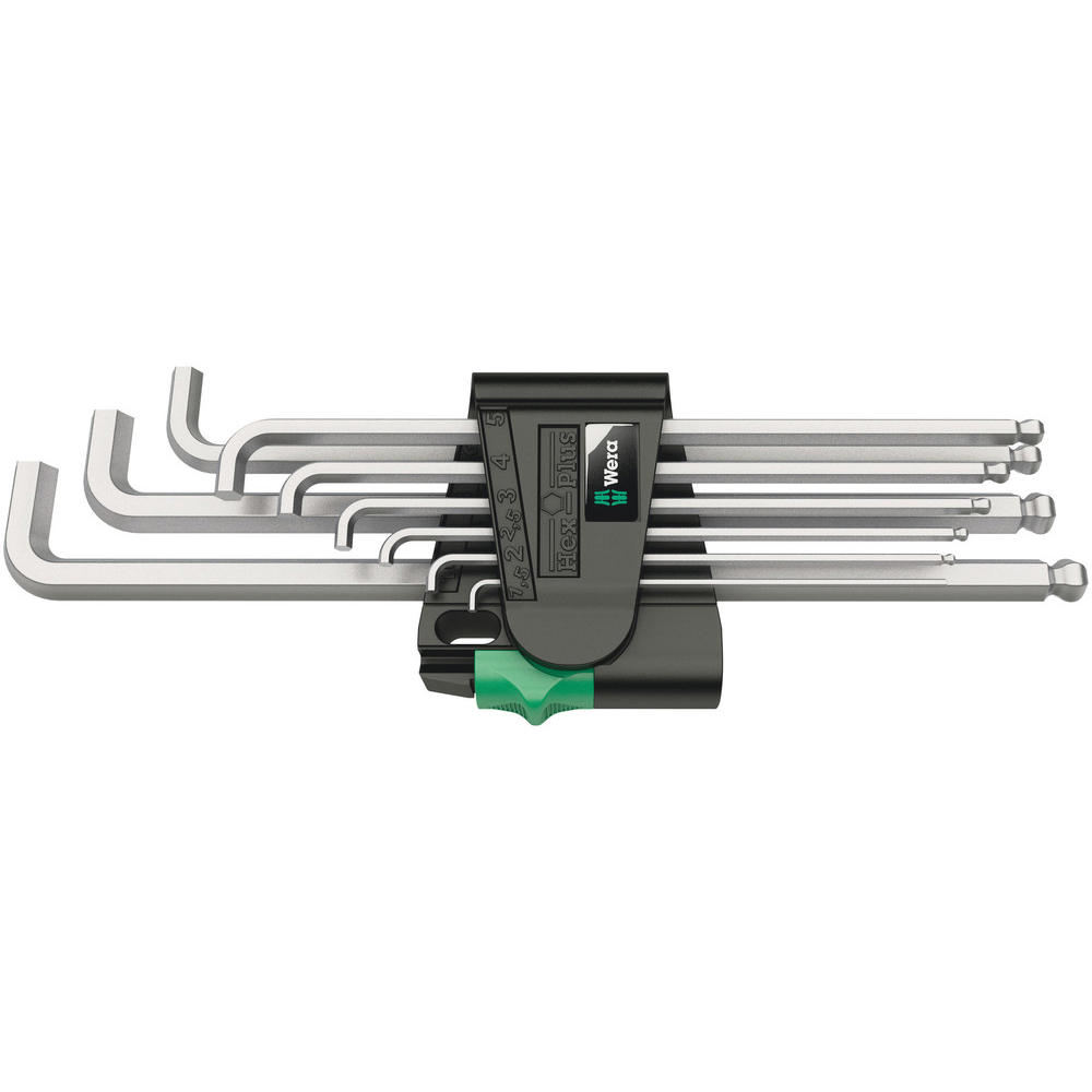 Wera 9 Piece Stubby Ball End Hexagon Allen Key Set Metric
