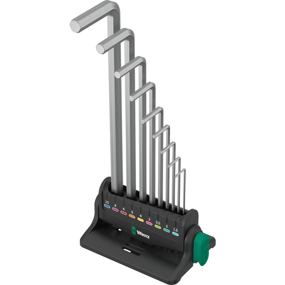 Wera 950/9 9 Piece Chrome Plated Hex Plus Allen Key Set