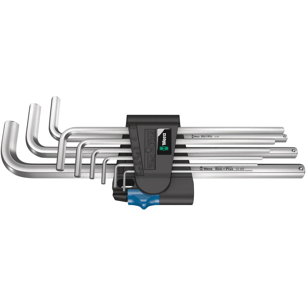 Wera 9 Piece Holding Function Chrome Plated Hex Key Set